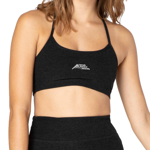  Beyond Yoga Womens Darkest Night Spacedye Slim Racerback Bra  - Official Logo - Stacked