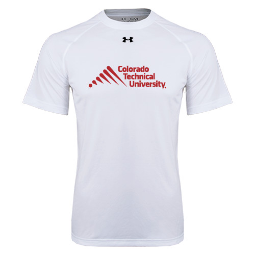  Under Armour White Tech Tee - Official Logo - Stacked