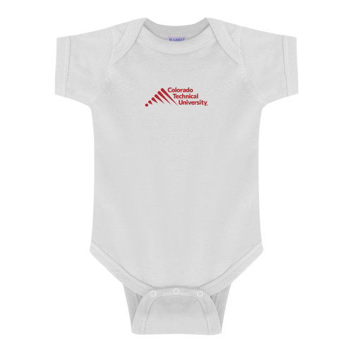  White Infant Onesie - Official Logo - Stacked