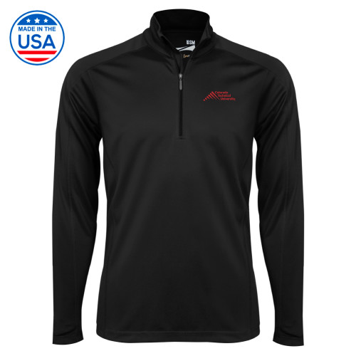  Syntrel Black Interlock 1/4 Zip - Official Logo - Stacked
