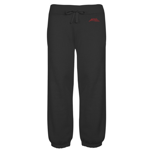  ENZA Womens Black Banded Fleece Capri - Official Logo - Stacked