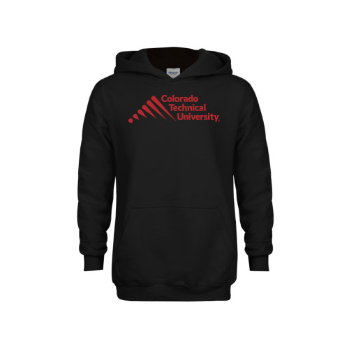  Youth Black Fleece Hoodie - Official Logo - Stacked