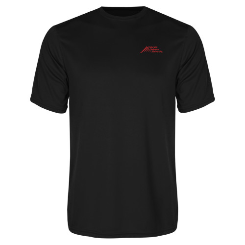  Black Performance Tee - Official Logo - Stacked