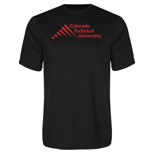  Black Performance Tee - Official Logo - Stacked