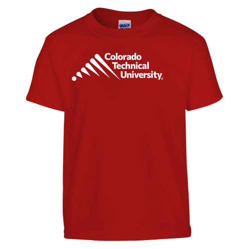  Youth Red T Shirt - Official Logo - Stacked