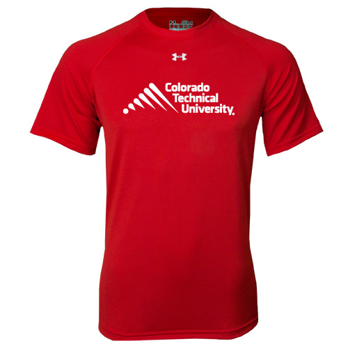 Under Armour Red Tech Tee - Official Logo - Stacked