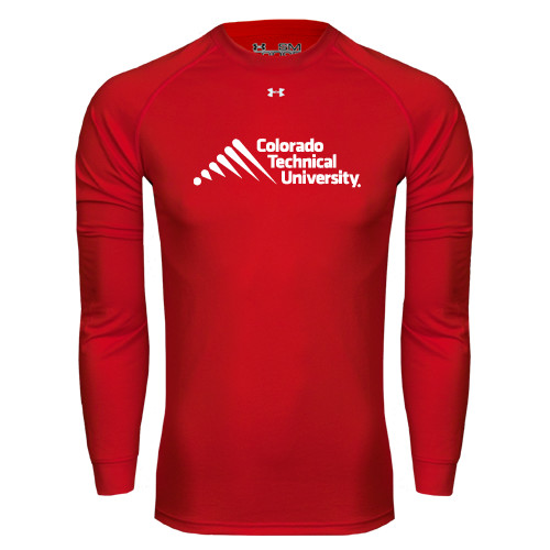  Under Armour Red Long Sleeve Tech Tee - Official Logo - Stacked