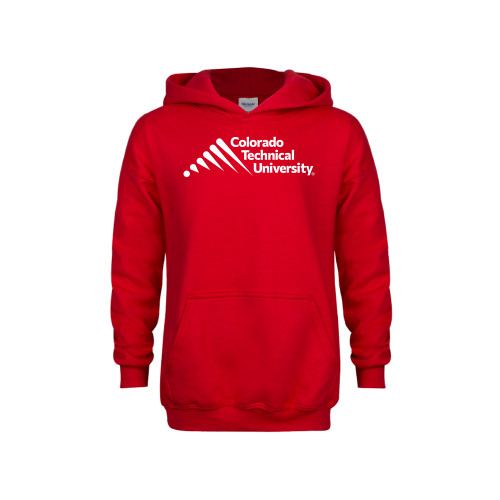  Youth Red Fleece Hoodie - Official Logo - Stacked