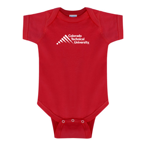  Red Infant Onesie - Official Logo - Stacked