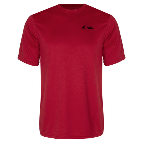  Red Performance Tee - Official Logo - Stacked
