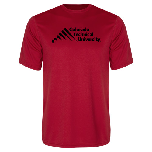  Red Performance Tee - Official Logo - Stacked