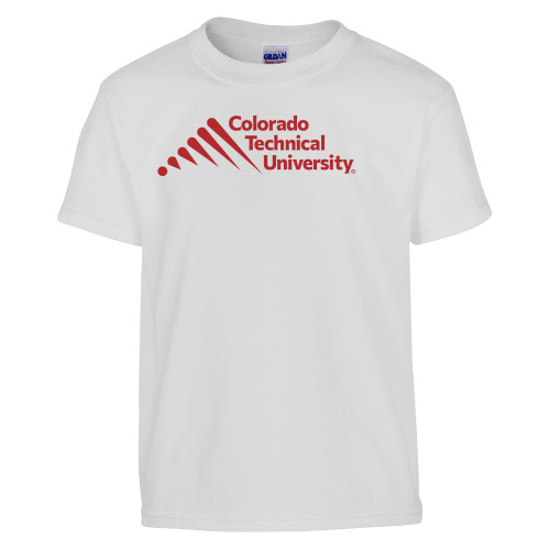  Youth White T Shirt - Official Logo - Stacked