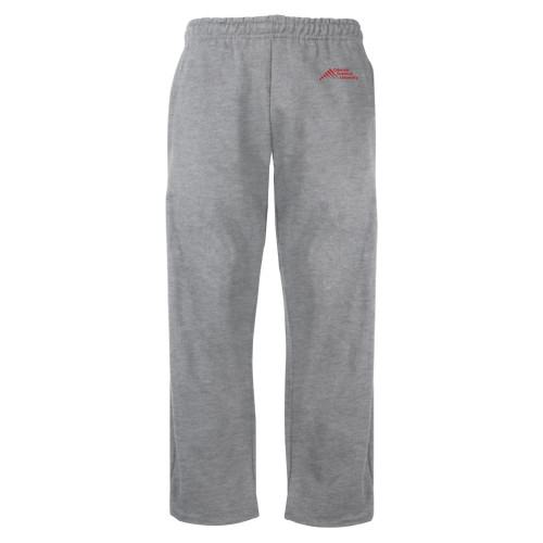  Grey Fleece Open Bottom Pant - Official Logo - Stacked