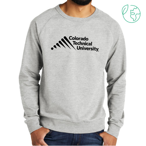  Allmade Light Grey Organic French Terry Crewneck Sweatshirt - Official Logo - Stacked