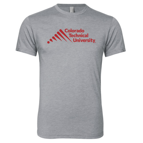  Next Level Heather Grey Triblend Tee - Official Logo - Stacked