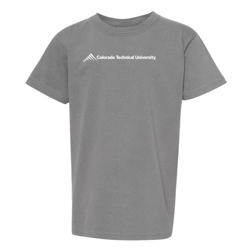  Comfort Colors Youth Grey T Shirt - Official Logo - Flat