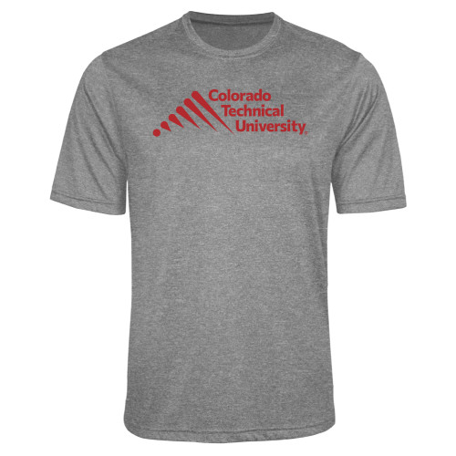  Grey Heather Performance Contender Tee - Official Logo - Stacked