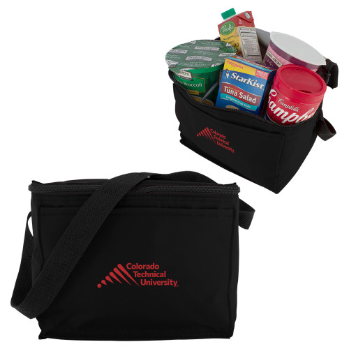  Six Pack Black Cooler - Official Logo - Stacked