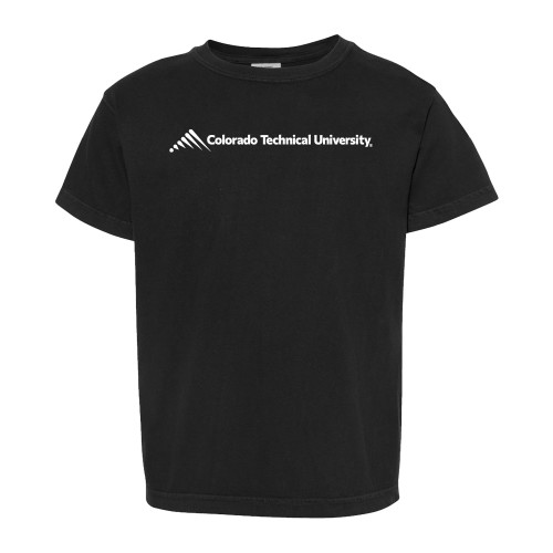  Comfort Colors Youth Black T Shirt - Official Logo - Flat