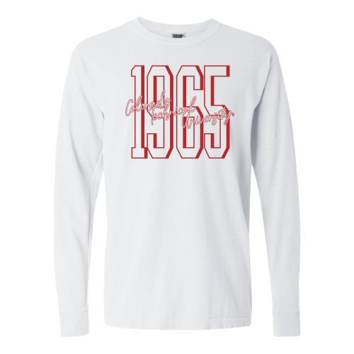  Comfort Colors White Long Sleeve T Shirt - CTU Script Over Block Text