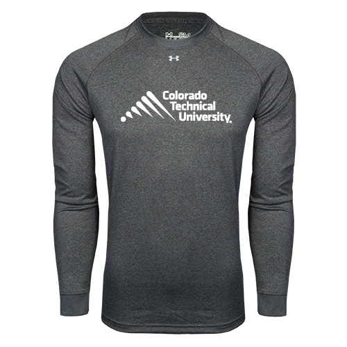  Under Armour Carbon Heather Long Sleeve Tech Tee - Official Logo - Stacked