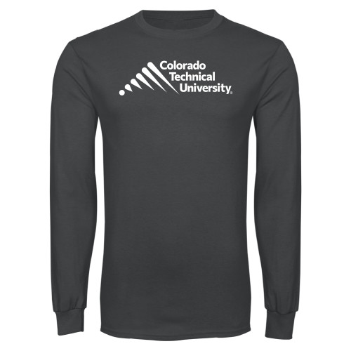  Charcoal Long Sleeve T Shirt - Official Logo - Stacked