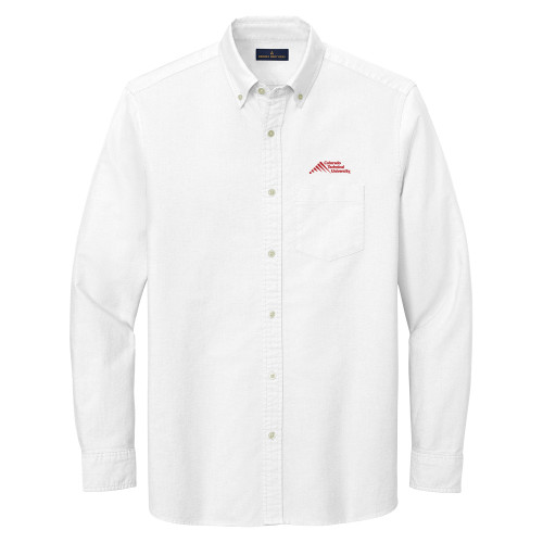  Brooks Brothers Mens White Casual Oxford Cloth Shirt - Official Logo - Stacked
