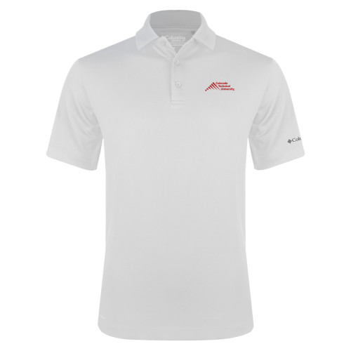  Columbia White Omni Wick Drive Polo - Official Logo - Stacked