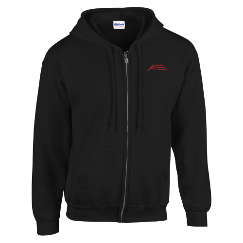  Black Fleece Full Zip Hoodie - Official Logo - Stacked