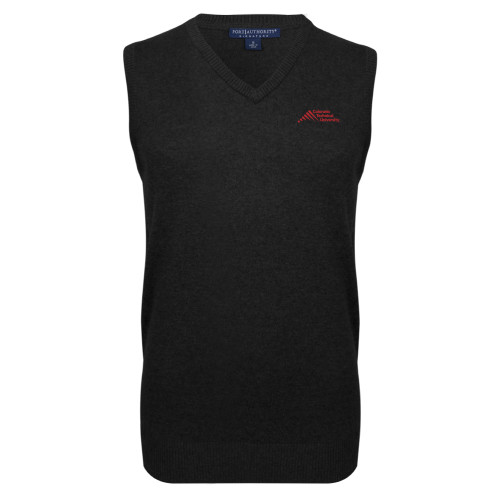  Black VNeck Sweater Vest - Official Logo - Stacked