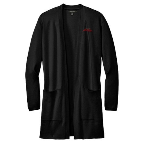  Mercer + Mettle Womens Black Open Front Cardigan Sweater - Official Logo - Stacked