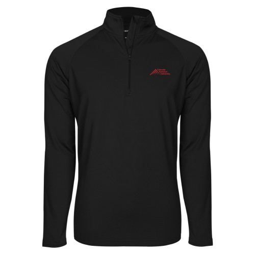 Sport Tek Black Sport Wick Stretch 1/2 Zip Pullover - Official Logo - Stacked