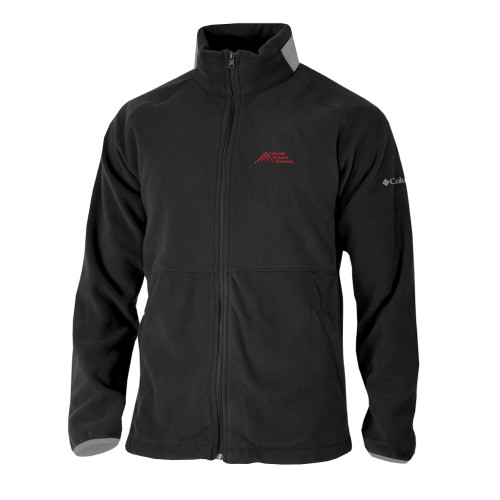  Columbia Black Everest Ridge Fleece Full Zip Jacket - Official Logo - Stacked