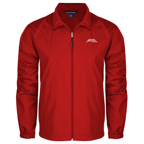  Red Full Zip Wind Jacket - Official Logo - Stacked