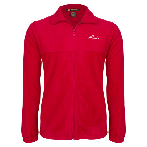  Red Fleece Full Zip Jacket - Official Logo - Stacked