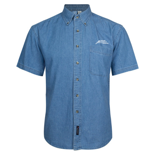  Denim Shirt Short Sleeve - Official Logo - Stacked