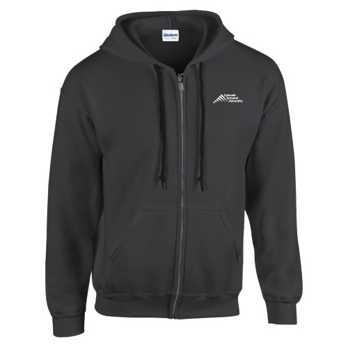  Charcoal Fleece Full Zip Hoodie - Official Logo - Stacked