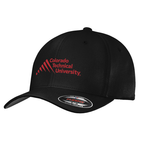 Colorado Technical UniverS/Mity Black Flexfit Structured Low Profile Hat - Official Logo - Stacked
