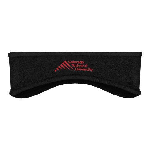  Black Stretch Fleece Headband - Official Logo - Stacked