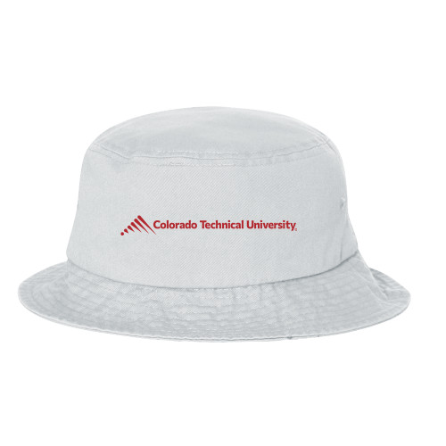  Sportsman White Bucket Hat - Official Logo - Flat