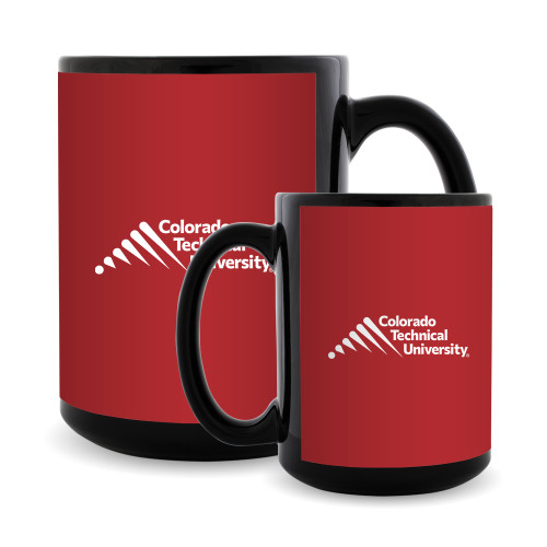  Full Color Black Mug 15oz - Official Logo - Stacked