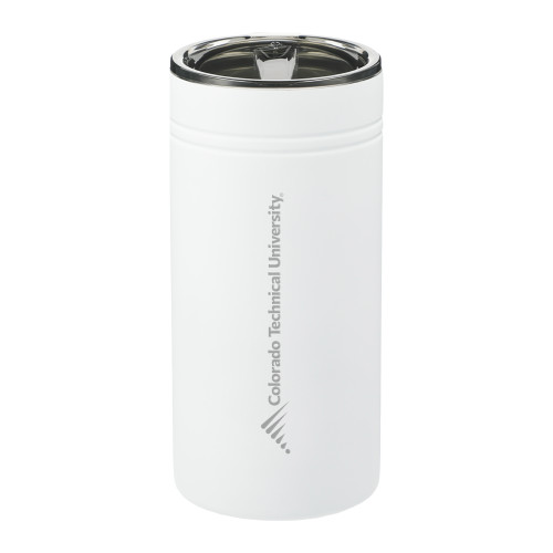  Sherpa Vacuum White Tumbler & Insulator 12oz - Official Logo - Flat Engraved