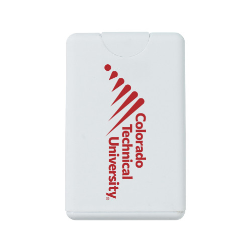  White .66 oz Card Shape Hand Sanitizer - Official Logo - Stacked
