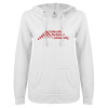 Thumbnail image for  ENZA Womens White V Notch Raw Edge Fleece Hoodie