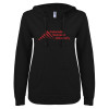 Thumbnail image for  ENZA Womens Black V Notch Raw Edge Fleece Hoodie