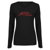 Thumbnail image for  Womens Black Long Sleeve V Neck Tee 