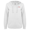 Thumbnail image for  ENZA Womens White V Notch Raw Edge Fleece Hoodie