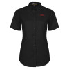Thumbnail image for  Womens Black Twill Button Up Short Sleeve