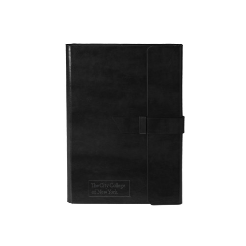 Fabrizio Junior Black Portfolio w/Loop Closure-Official Logo Engraved