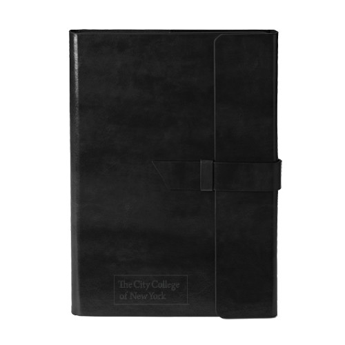 Fabrizio Black Portfolio w/Loop Closure-Official Logo Engraved